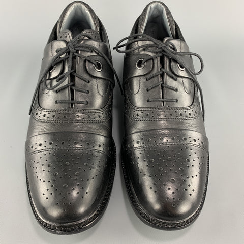 TSUBO Size 10 Black Leather Lace Up Toe Cap WEXLER II Brogues