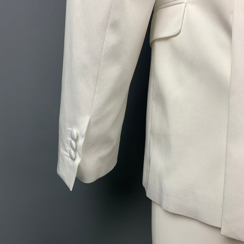 NEIL BARRETT Size 40 White Tencel Blend Peak Lapel Sport Coat