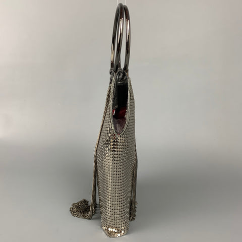 WHITING & DAVIS Silver Mesh Metal Chains Evening Handbag