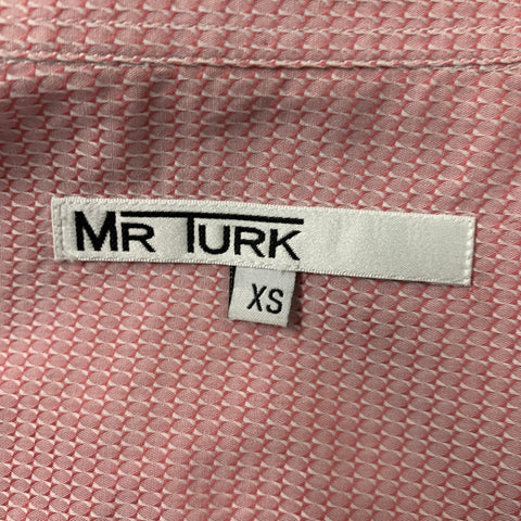 MR TURK Size XS Red Textured Cotton Patch Pocket Short Sleeve Shirt