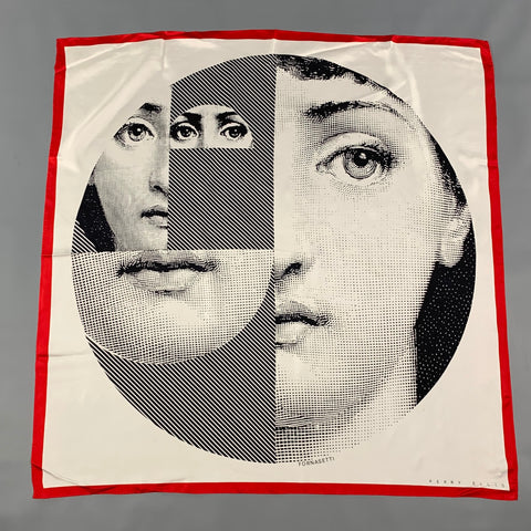 PERRY ELLIS White Black Fornasetti Scarf