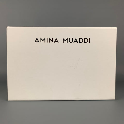 AMINA MUADDI FW 21 Size 8 Clear Silver Acetate Ane Glass Pump