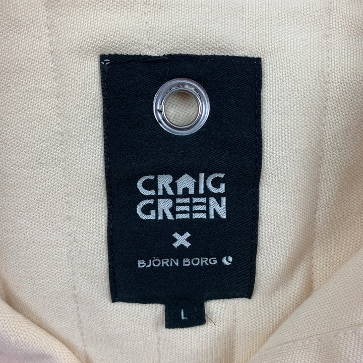 CRAIG GREEN x Björn Borg Size L Cream Cotton Blend Snaps Jacket