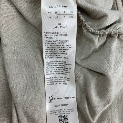 RICK OWENS LILIES SS23 Size 4 Grey Sage Viscose EDFU EMMA Mini Dress