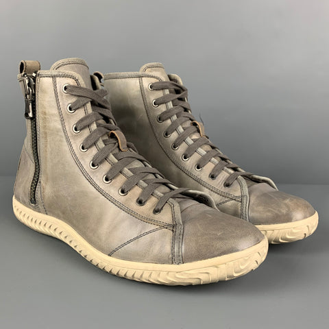 JOHN VARVATOS * U.S.A. Size 9 Grey Leather Lace Up Boots