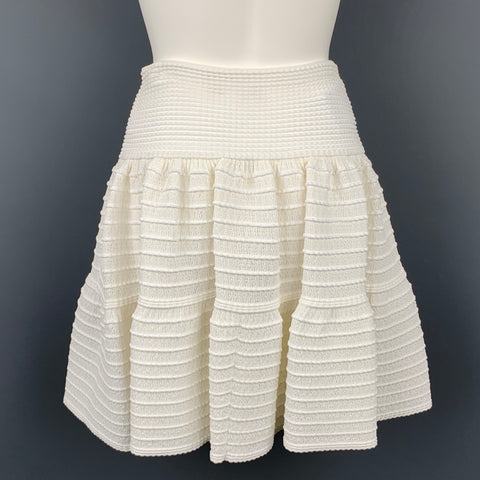 ALAIA Conjunto de falda y top sin mangas de punto texturizado blanco talla S