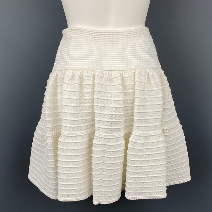 ALAIA Size S White Textured Knit Sleeveless Top & Skirt Set