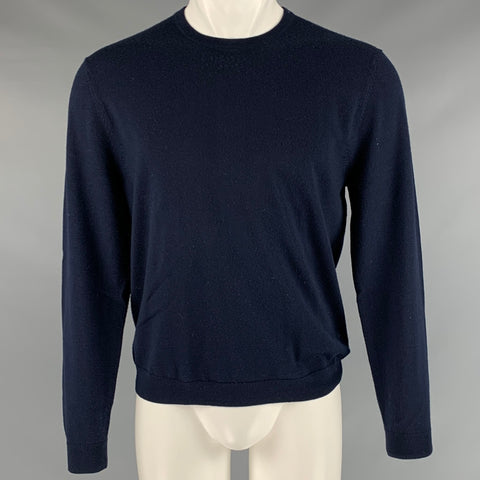 BROOKS BROTHERS Taille M Pull à col rond en laine mérinos marine