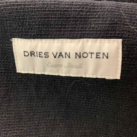 DRIES VAN NOTEN Size XS Black Cotton Ribbed Hoodie Casual Top