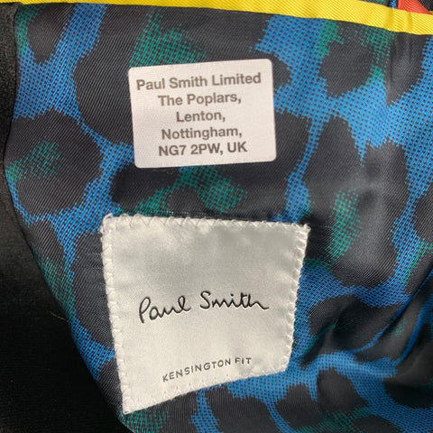 PAUL SMITH Kensington Fit Size 40 Regular Black Embroidery Velvet Notch Lapel Sport Coat