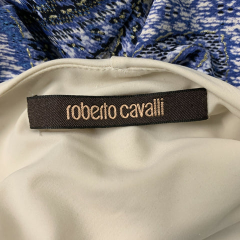 ROBERTO CAVALLI Blue & White Paisley Blouse