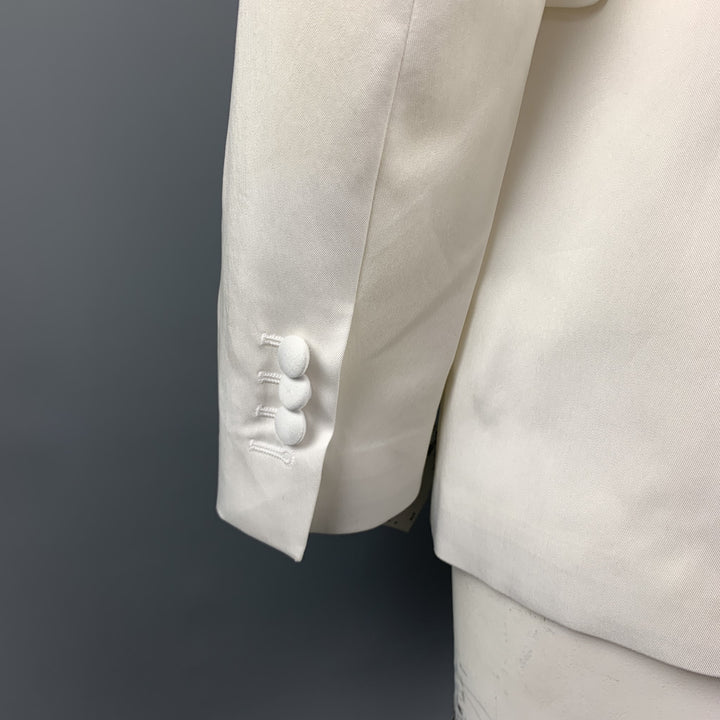 NEIL BARRETT Size 42 White Tencel Blend Peak Lapel Sport Coat