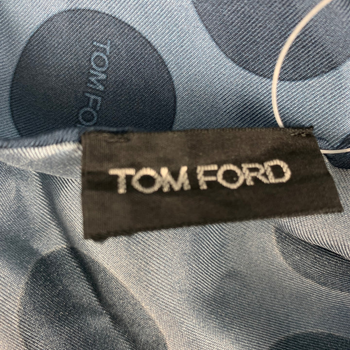 TOM FORD Blue Grey Dots Silk Tie