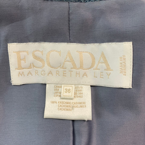 ESCADA Taille 6 Veste à simple boutonnage en cachemire bleu