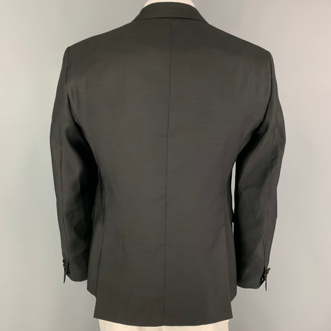 DSQUARED2 Size 42 Black Wool Silk Peak Lapel Sport Coat