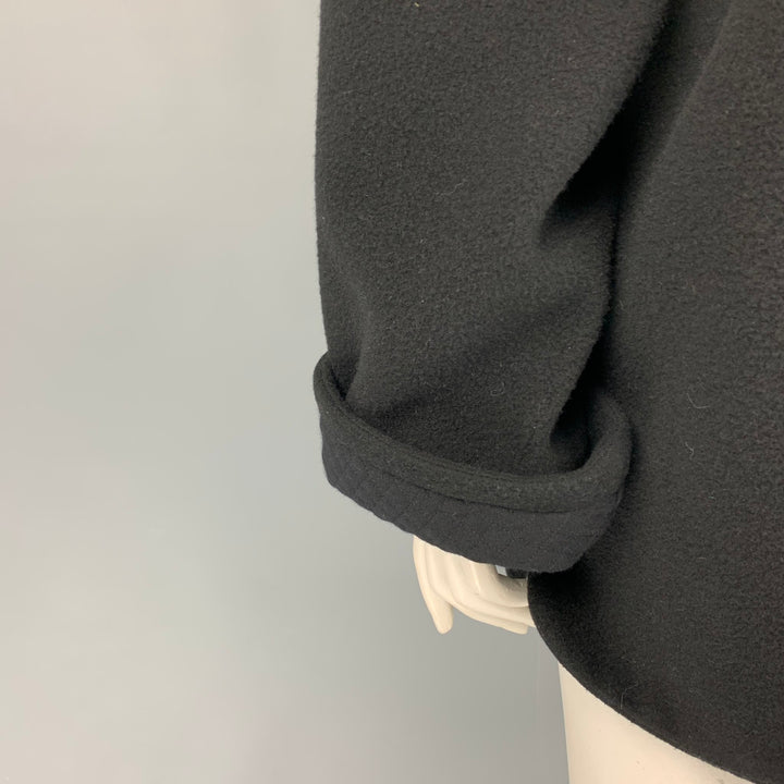 Vintage CHANEL Size 8 Black Wool Polyamide Mixed Patterns Oversized Jacket