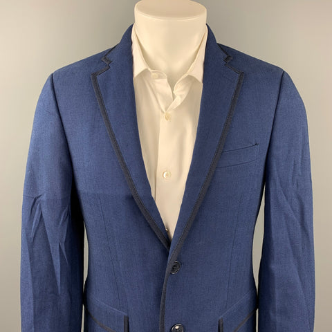 ETRO Talla 38 Abrigo deportivo de algodón con cabeza de clavo azul y negro