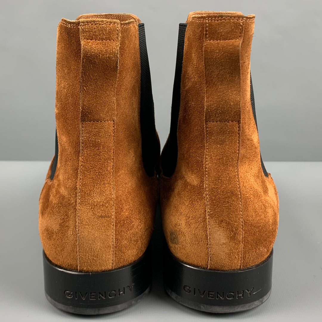GIVENCHY Size 13 Camel Suede Chelsea Boots