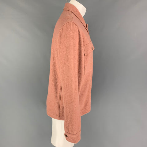 TODD SNYDER Size M Rose Textured Wool Blend Shirt Jacket Long Sleeve Shirt