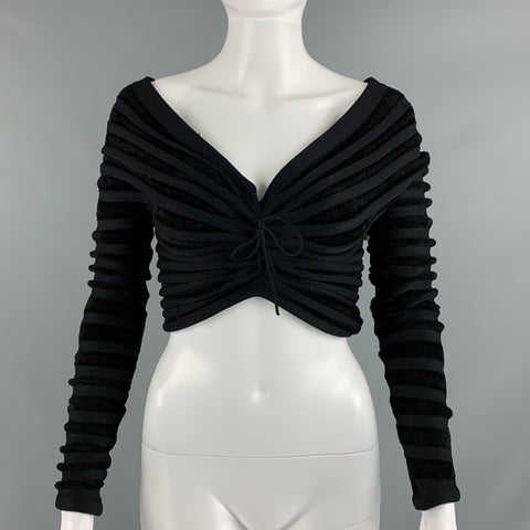 ALAIA Jersey corto de terciopelo de poliamida viscosa negro talla 4