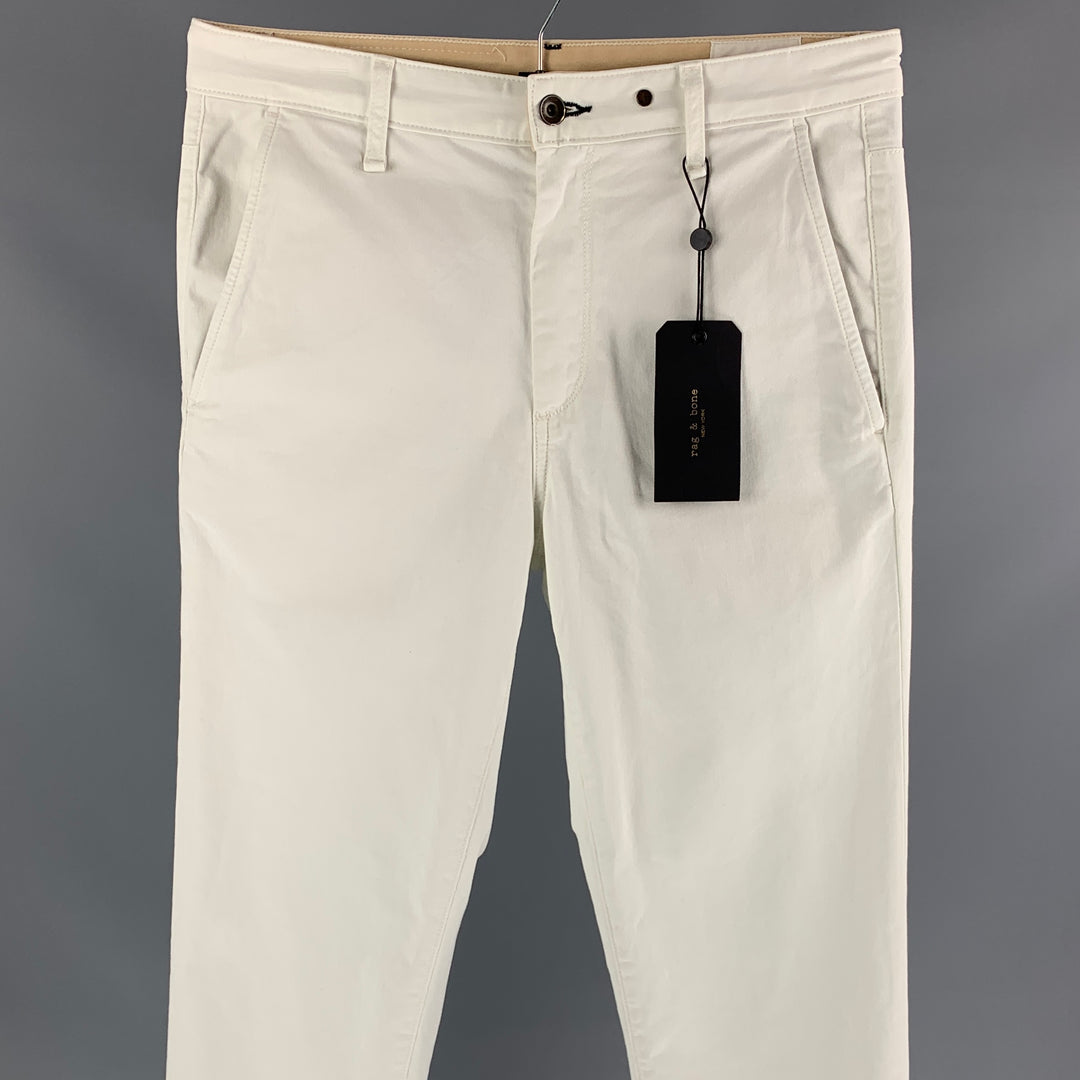 RAG & BONE Size 31 Off White Cotton Slim Chino Casual Pants