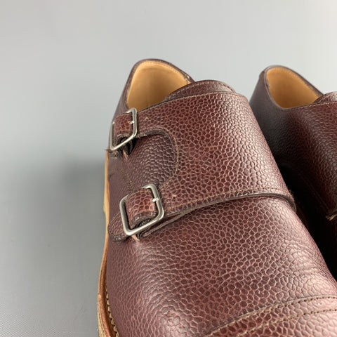 MARC MCNAIRY Size 10 Brown Leather Double Monk Strap Loafers