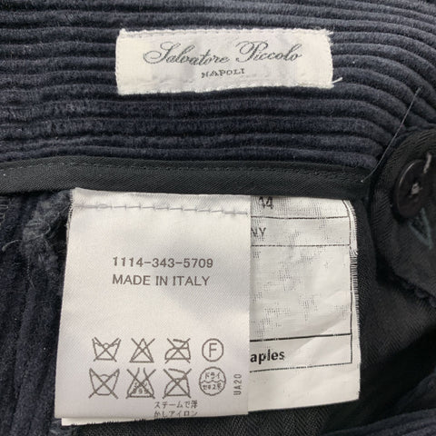 SALVATORE PICCOLO Size 28 x 30 Charcoal Solid Corduroy 30 Zip Fly Dress Pants