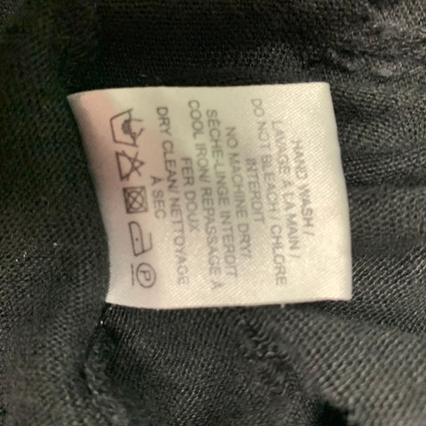 IRO Marvina Size S Black Distressed Linen Long Sleeve T-shirt