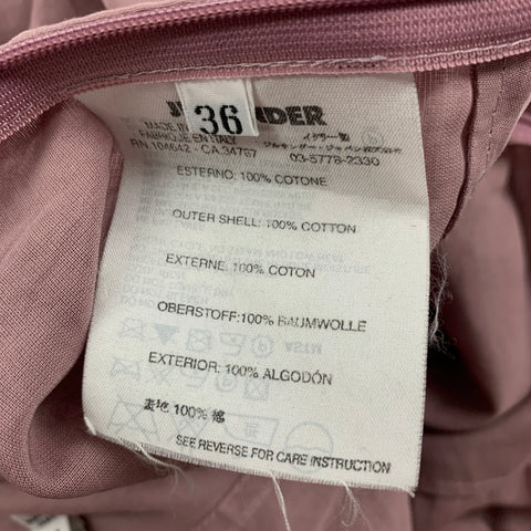 JIL SANDER Talla 6 Vestido sin mangas plisado de algodón rosa polvo