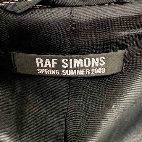 RAF SIMONS Spring-Summer 2009 Size 36 White & Black Woven Cotton Blend Vest