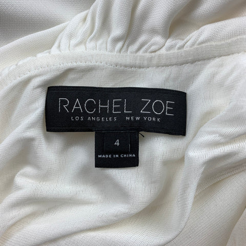 RACHEL ZOE Size 4 White Jersey Rayon Draped Dress
