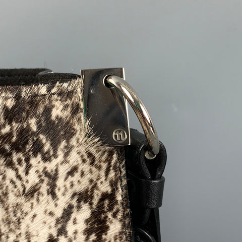 MAISON MARGIELA Brown Cream Marbled Calfskin Handbag