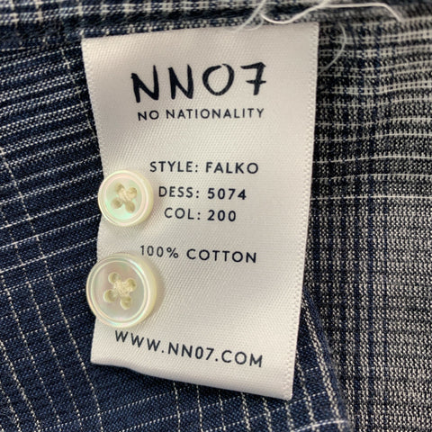 NN07 Size XXL Navy Stripe Cotton Button Down Long Sleeve Shirt