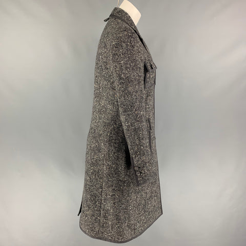 BLACK FLEECE Taille M Gris Blanc Laine Mélange Tweed Notch revers Manteau