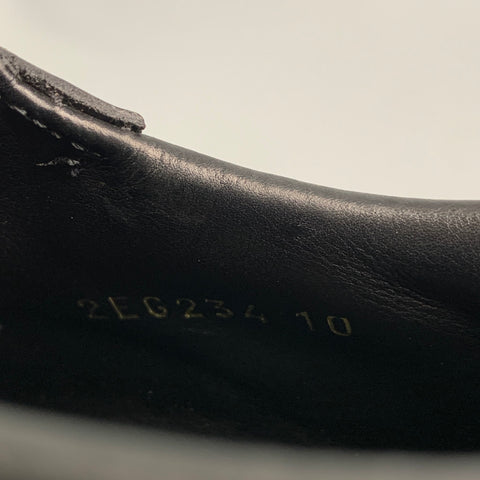 PRADA Size 11 Black Perforated Leather Wingtip Loafers