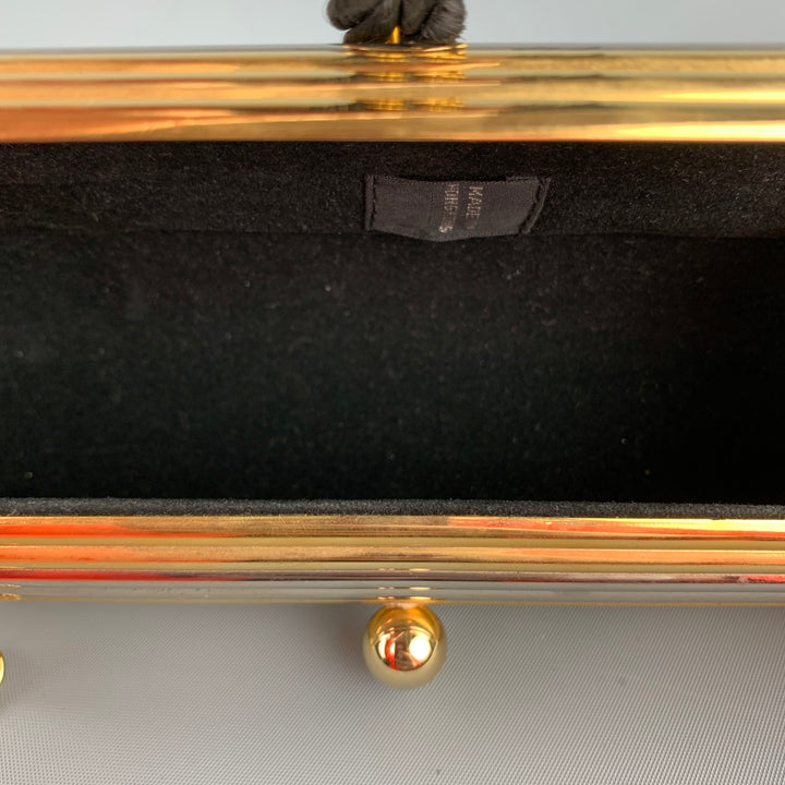VINTAGE Gold & Silver Metal Lipstick Case Handbag