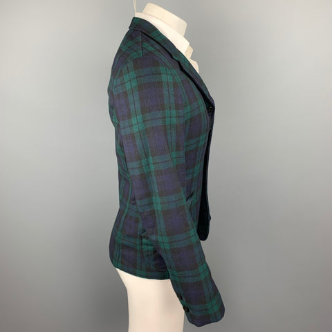 PAUL SMITH Size S Blackwatch Plaid Wool Notch Lapel Jacket
