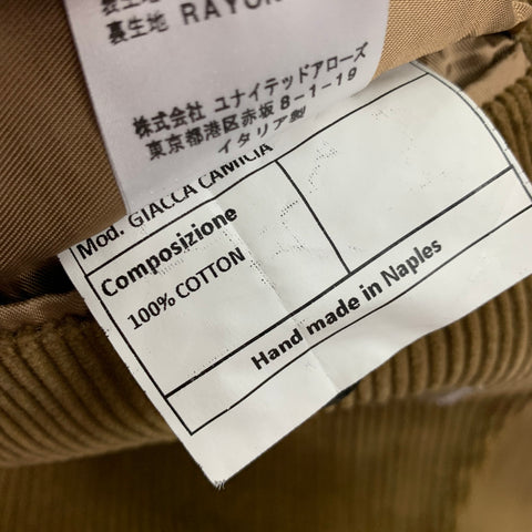 SALVATORE PICCOLO Size 36 Tan Corduroy Cotton Single Breasted Sport Coat