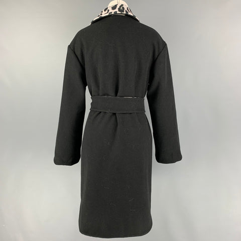 ALICE + OLIVIA Taille XS/S Manteau réversible en polyester imprimé animal blanc noir
