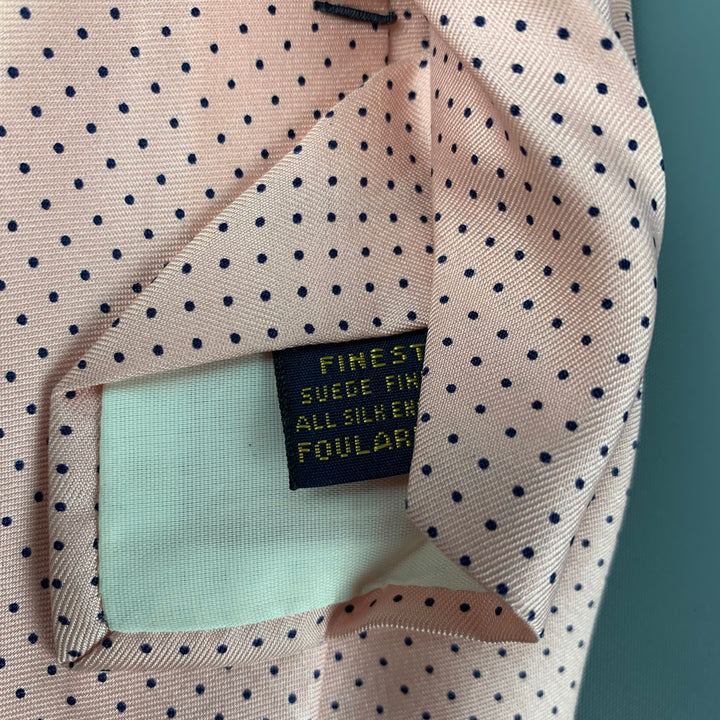CABLE CAR CLOTHIERS Pink Black Polka Dot Silk Tie