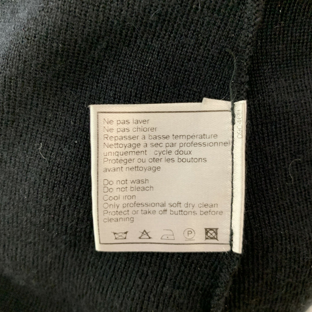 CHANEL Size 8 Black Cashmere Silk Scoop Neck Cardigan