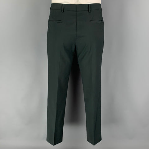 PRADA Size 40 Forest Green Wool Mohair Notch Lapel Suit