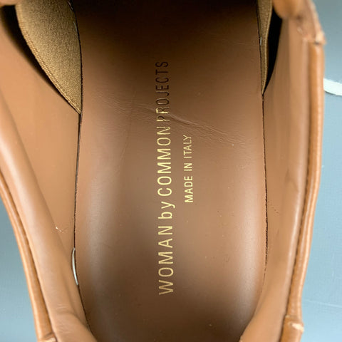 COMMON PROJECTS 'WOMAN by' Size 8 Tan Leather Low Top Sneakers
