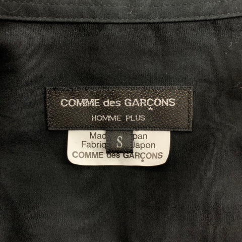 COMME des GARCONS HOMME PLUS Size S Black Ruffled Cotton Long Sleeve Shirt