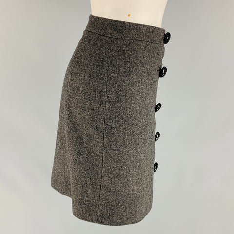Minifalda acampanada de cachemira y lana gris talla 0 de GUCCI