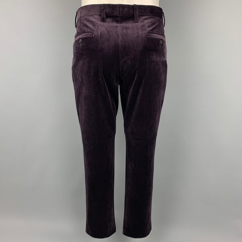 FERAUD Size 38 Purple Polyester Peak Lapel Double Breasted Suit
