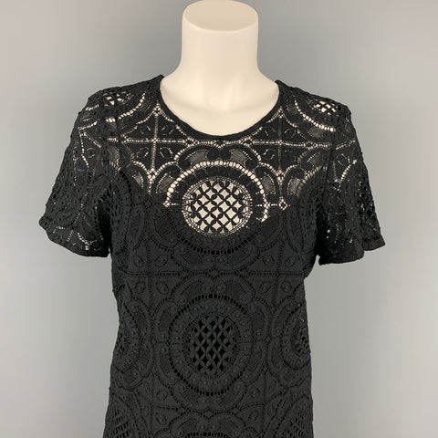BURBERRY PRORSUM Taille 10 Haut habillé en coton / nylon noir