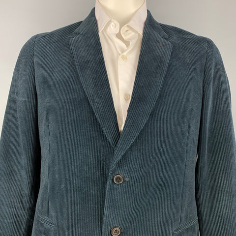 PAUL SMITH Soho Fit Size 44 Regular Forest Green Corduroy Notch Lapel Sport Coat
