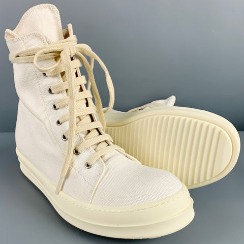 DRKSHDW Size 9 White Canvas High Top Sneakers