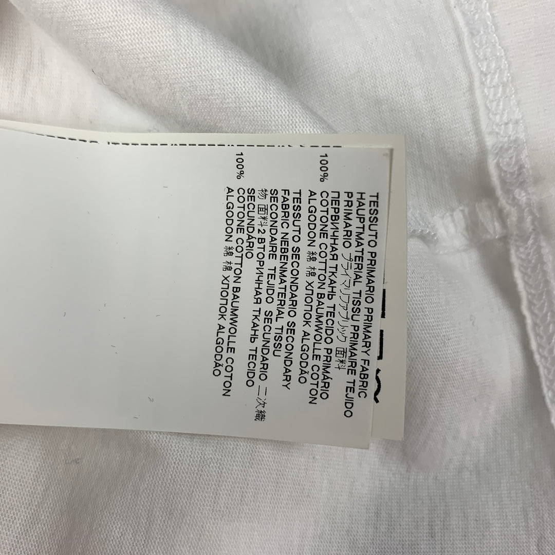 DSQUARED2 Talla XS Camiseta blanca con cuello redondo y apliques de algodón